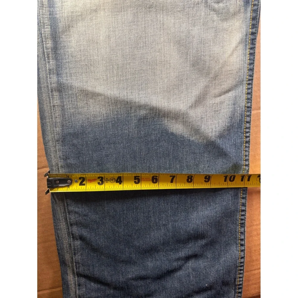 Akademiks Jeans Mens 42x32 Blue Baggy Loose Fit Faded Denim NWT Streetwear